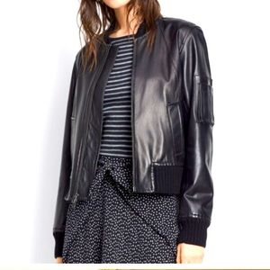 Vince 100% lamb leather bomber jacket